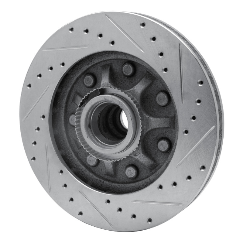 Ford F-250 Brake Rotor (1) - Front Left - R1 Concepts - Drilled & Slotted - Silver - `97-`04